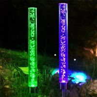 Solar Garden Lights Outdoor Solar Tube Lights Solar Acrylic Bubble Light Waterproof RGB Color Changing LED Solar Lights