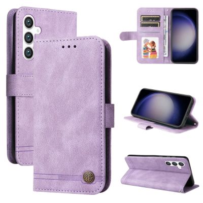 【5AceShop 】เคสโทรศัพท์หนังกระดุมโลหะให้ผิวสัมผัสเหมือนต้นไม้จริงสำหรับ Samsung Galaxy S23 FE 5G