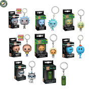 BouPower Funko Pop Rick Morty Keychain Snowball Pickle Rick Pendant Cute