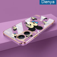 Dienya เคสสำหรับ Realme 11 Pro 5G,C55 C33 C53 Narzo N55 N53 60 Pro 5G เคสการ์ตูนแฮปปี้มิกกี้ใหม่กรอบสี่เหลี่ยมพื้นผิวเคสชุบพื้นผิวซิลิก้าเจลนิ่มกันกระแทกเคสมือถือรวมเลนส์กล้องถ่ายรูปฝาครอบป้องกัน