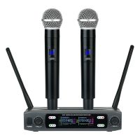 Wireless Microphone Handheld Dual Channels Frequency UHF Fixed Dynamic Mic For Karaoke Wedding Party Band Show Church Hot Sale