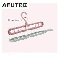 Afutre Redy Stock 5pcs Multi-function Fold Magic Clothes Hanger Nine-hole Rotating Wardrobe Bedroom Storage Holder Home Living Holder