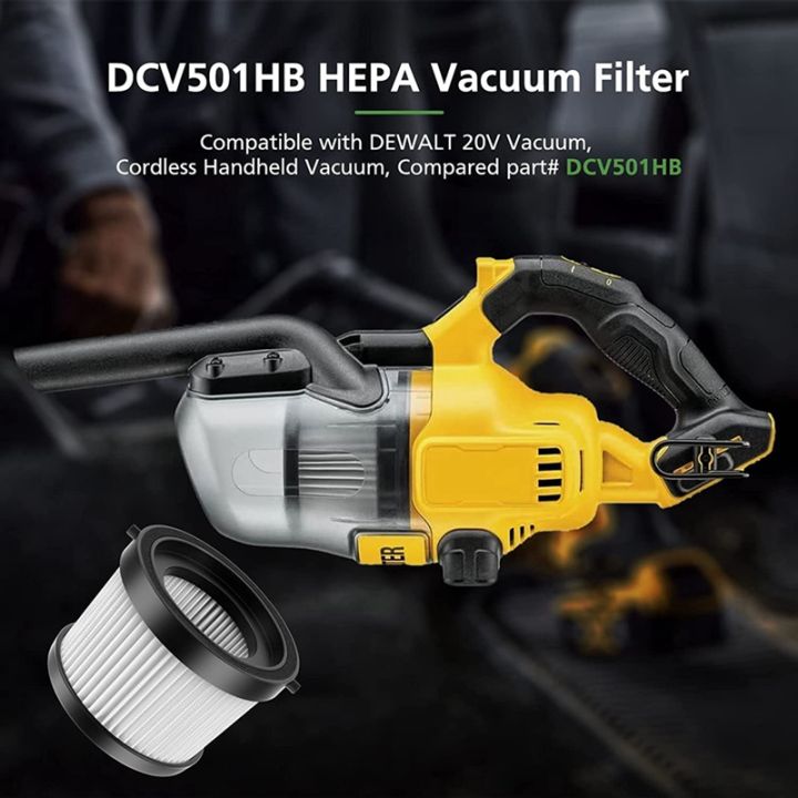 2pcs-hepa-filter-for-dewalt-dcv501hb-20v-cordless-handheld-vacuum-with-black-gasket-part-dcv5011h