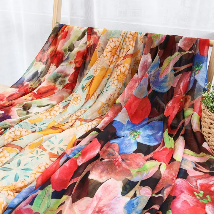 Cheap Sewing Fabric Floral Chiffon For Thin Sewing Material For Summer