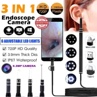 เครื่องทําความสะอาดหู 3 in 1 USB LED Endoscope HD Vision พร้อมเครื่องทําความสะอาดหูกล้องขนาดเล็กสําหรับโทรศัพท์และคอมพิวเตอร์ Android Otoscope 3in1 USB Ear Camera