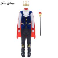 Boys Halloween King Prince คอสเพลย์เครื่องแต่งกายเสื้อคลุม Crown Scepter ชุด Theme Party Masquerade Carnival Performance Dress Up Outfits