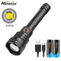 Alonefire H49ที่สว่างที่สุดXlamp XHP90ไฟฉายLED 26650 USB Superที่มีประสิทธิภาพไฟฉายกันน้ำไฟฉายแบบซูม