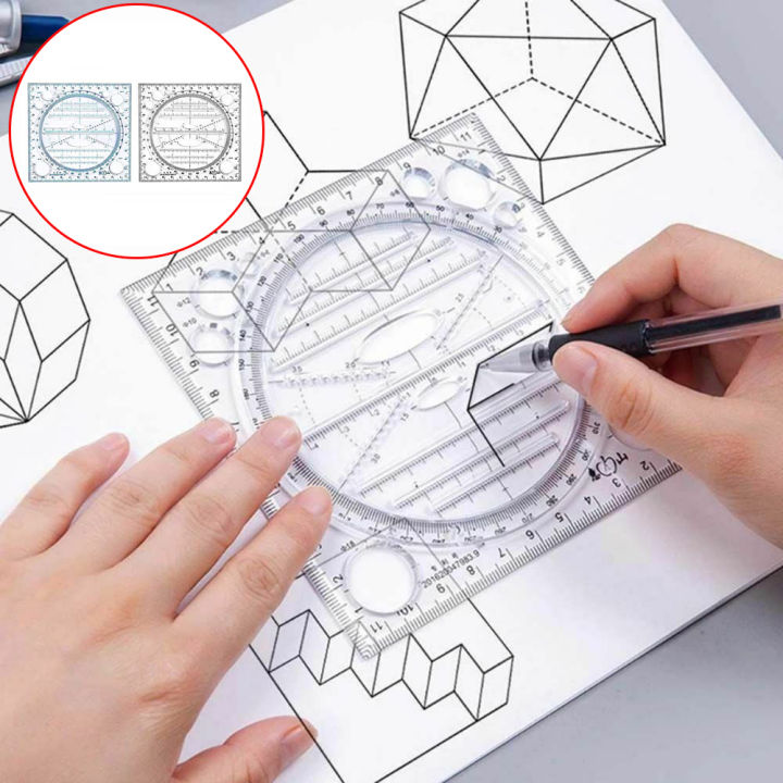 template-geometric-multifunctional-ruler-drawing-ruler-circle-maker-drawing-template