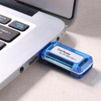 การ์ดรีดเดอร์ USB หน่วยความจำ4 In 1 2.0เครื่องอ่านการ์ดทั้งหมดในตัวเดียวสำหรับ M2การ์ดความจำขนาดเล็ก