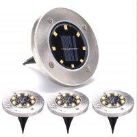 ◎☑♠ tqw198 8/16 LED Solar Light Waterproof Buried In Ground Lamp Outdoor Garden Pathway Decking Lawn Lamp