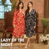 THONGYOY - Dress Fareeda Lady Of The Night เดรสผ้าป่านมัสลินลายดอกไม้ แขนยาว เดรสใส่สบาย เดรสแขนยาว เดรสลายดอก