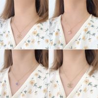 【JH】 European and cross-border titanium steel letter necklace niche light luxury new ins sweater chain female all-match clavicle