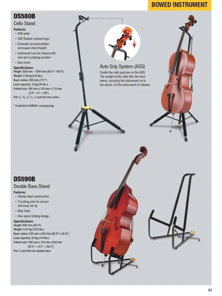 Hercules stand Hercules DS580B Auto Grip System (AGS) Cello Stand