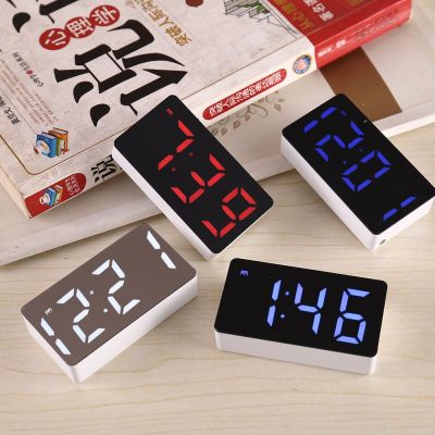 Led Mirror Alarm Clock Home Furnishings Electronic Watch Digital Desk Bedroom Decoration Smart Mini Desktop Clock Car Watch
