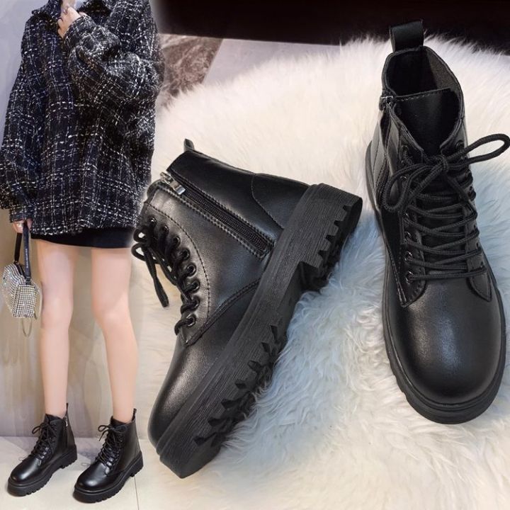 womens-fashion-boots-bottomed-martin-boots-female-british-ไตล์ใหม่รองเท้าสูงรองเท้าบูทสไตล์เกาหลีนักเรียนอเนกประสงค์-retro-รองเท้าบูทสั้น