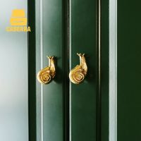 Handles For Cabinets And Drawers Brass Snail Pure Copper Drawer Cabinet Furniture Handles Wardrobe Knobs Kitchen Storage Cabinet