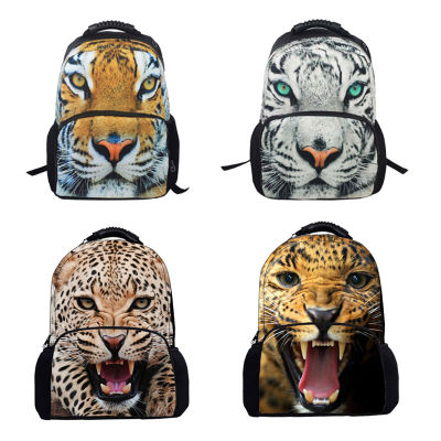 animal backpack for children boys leopard tiger dinosaur printing mens travel laptop bags quality canvas rucksack bookbag