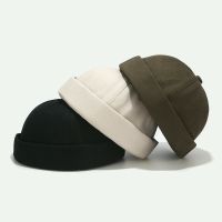 R สีทึบ Brimless Melon หมวกผู้ชายชายผ้าฝ้ายนุ่ม Skullies Beanies แฟชั่น Hip Hop Docker หมวก Skullcaps Streetwear