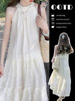 Genuine Uniqlo High-end French high-end halterneck suspender dress for women in summer 2023 new style slimming long skirt with seaside vacation temperament