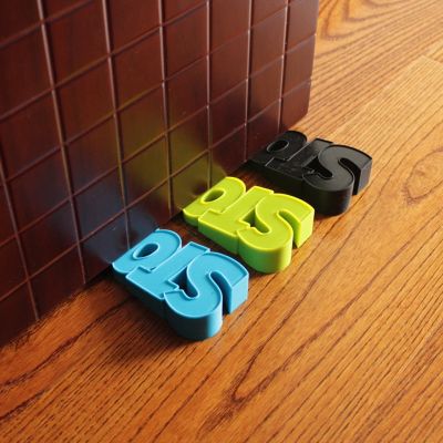 1 Pc Silicone Door Stopper Baby Safety "STOP" Letters Modelling Children Exit  Wind Gate Bottom Gate Resistance Decorative Door Stops