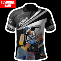 3d Worker 2023 Painter Printed 2022 New Fashion Summer Polo Shirts Streetwear Short Sleeve Men T-shirt Casual Clothing P23 Unisex summer polo