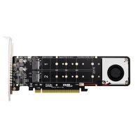 Double-Sided 4-Disk NVME Raid PCI-E X16 Split Card PCI-E X16 to M.2 M-Key NVME X4SSD RAID Expansion Card Adapter