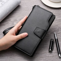 Men Business Wallets PU Leather Card Holder Male Purse Zipper Large Capacity for Male Money Wallets Mobile Phone