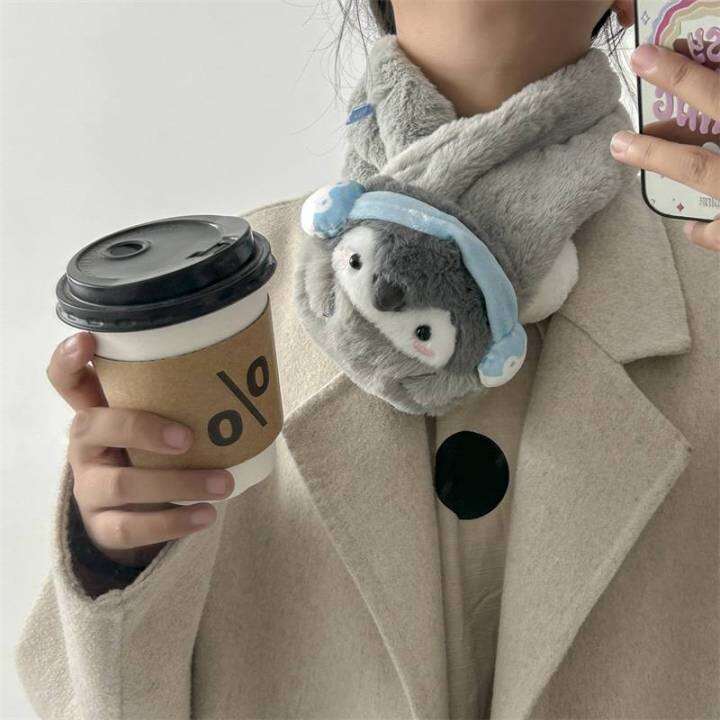 cute-koupen-chan-scarf-gift-for-girls-soft-warm-koupen-chan-shawls-dolls-toys-for-kids-winter-gifts