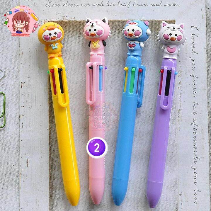พร้อมส่ง-ปากกา-6-สี-หัวการ์ตูน-น่ารักๆ