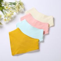 [COD] New baby saliva towel triangle pure monochrome double-layer snap button newborn bib pocket childrens scarf