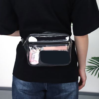 Transparent PVC Commute Bag Stadium Approved Traveling Chest Bag Adjustable Strap Waterproof Casual Portable for Travel Concerts 【MAY】