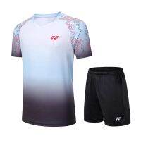 Yoyonex ชุดกีฬาสำหรับเล่นกีฬาเสื้อผ้าแนวฤดูร้อนแขนสั้นสำหรับทั้งหญิงและชายเสื้อแบดมินตันใหม่