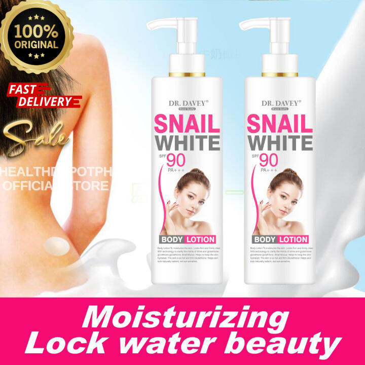 Authentic Dr Davey Snail White Body Lotion Spf 90pa With Glutathione Snail Mucus Moisturize 7867