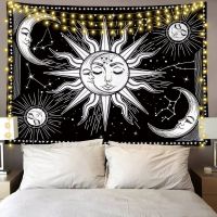 Sun God Tapestry European and American Moon Hanging Cloth Background Wall Cloth Bedside Cloth Ins Wind Nordic Decorative Cloth Hanging Cloth Wall Decoration Tapestry Rental Room