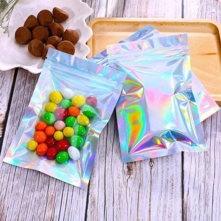 10pcs-multifunction-zip-lock-aluminum-foil-bags-pet-flat-zip-lock-cosmetic-bag-thick-aluminum-foil-zip-lock-bags-translucent-laser-zip-lock-bags-clear-bags-food-storage-bag