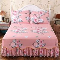 Bedspread Set Flower Print Bed Sheet Fashion Bed Sheets Soft For King/Queen Size Antiskid Beddress 1.5M/1.8/2M Bedding Flat Shee