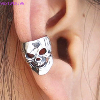 ?XTWLKJ? 1/2/4 pcs แฟชั่นโกธิค Punk VINTAGE Skull EAR cuff Wrap Clip On ต่างหูไม่มีการเจาะ