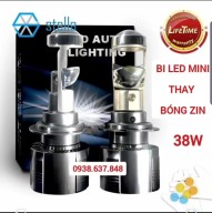1 Cặp Đèn bi led Mini 38W - trắng 6000k thay cho bóng đèn zin đủ chân H4 thumbnail
