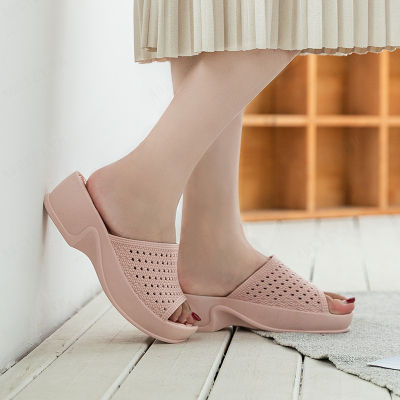 agetet รองเท้าแตะหญิงสไลเปอร์ สไตล์แฟชั่น PVC ส้นเตี้ย ลำลองสวยงาม ใส่ได้ทั้งภายในและภายนอก สำหรับช่วงฤดูร้อน