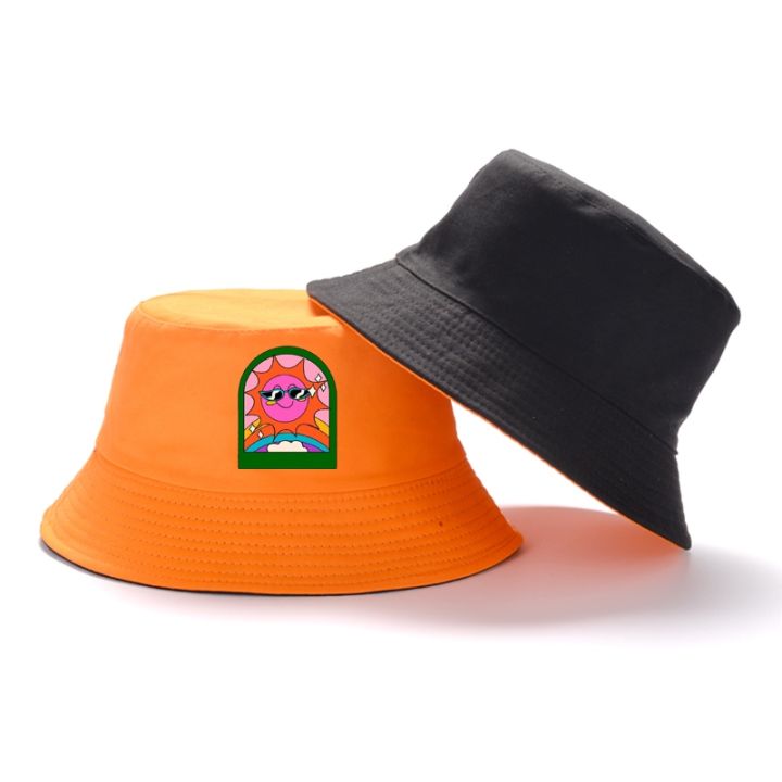 yf-reversible-bob-new-sun-mark-summer-bucket-hats-men-women-boys-girls-cotton-fisherman-caps-outdoor-anniversary-chapeau-panama-hat