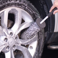 【CW】Car Wash Brush Tire Rim Wheel Cleaning Brush Microfiber Premium Handle Brush Auto Beauty Wheel Brush Cleaning Tool