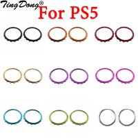 ✉ TingDong 1set 2pcs Replacement Accessories Chrome Thumbstick Accent Rings for Sony DualSense 5 PS5 Controller