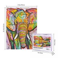 DeanRusso - Elephant Wooden Jigsaw Puzzle 500 Pieces Educational Toy Painting Art Decor Decompression toys 500pcs