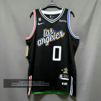 【High Quality】Mens 2022-23 New Original NBA Los Angeles Clippers #0 Russell Westbrook Jersey City Edition Black Swingman Heat-pressed