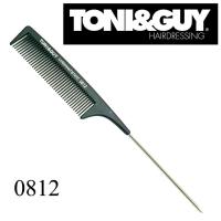 TONI&amp;GUY หวีหางเหล็ก สำหรับรวบผมตึงหรือแสกผม  รุ่น 0812 Carbon Antistatic Comb เหมาะสำหรับช่างตัดผมมืออาชีพ - สีดำ