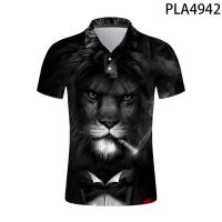 3D Printed Lion Polo Homme Summer Short Sleeve Men Fashion Casual Harajuku Shirts Streetwear Hombre Camisas De Polo Cool Ropa