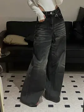 Wide Black Jeans Cargo Pants  Houzhou Baggy Jeans Trousers
