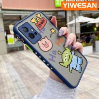 YIWESAN เคสสำหรับ Vivo Y75 5G Y55 5G Y77 5G Y77E 5G IQOO Z6 Lite 5G เคสโทรศัพท์บางมีน้ำค้างแข็งโปร่งใสสี่เหลี่ยมมนุษย์ต่างดาวทอยสตอรี่ลายการ์ตูนเคสป้องกันเลนส์กล้องเนื้อแข็งปลอกซิลิโคนคลุมทั้งหมดกันกระแทก