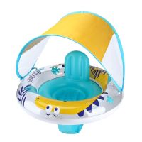 Swimbobo Child Inflatable Dinosaur Cute Swimming Seat Boat Floating Toddler Water Toy Baby Swim Rings Pool Float  With Canopy