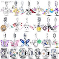 Fit Pandora Bracelets 925 Sterling Silver Colorful Charms Beads Love Butterfly Bee Flower Dangle For DIY Jewelry Gift Making